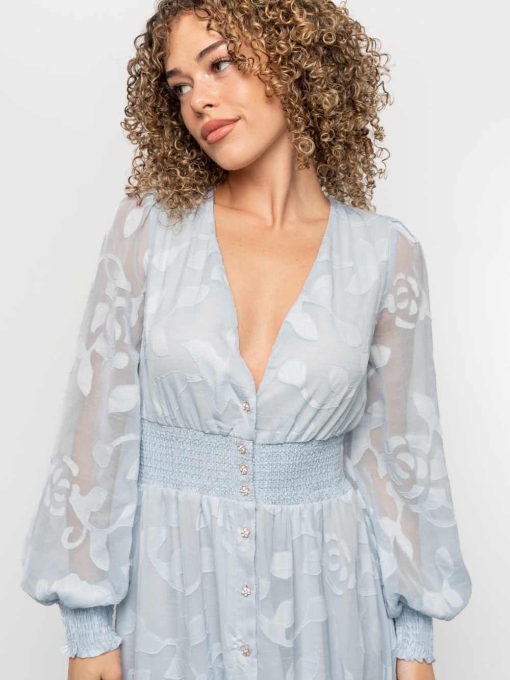 Baltic Born Daniella High Low Maxi Dress | Light Blue Size LL - Picture 3 of 5